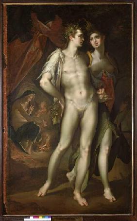 Bacchus und Ceres verlassen Venus. um 1590