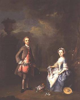 Edward Harley, 4th Earl of Oxford, and his sister Sarah c.1737