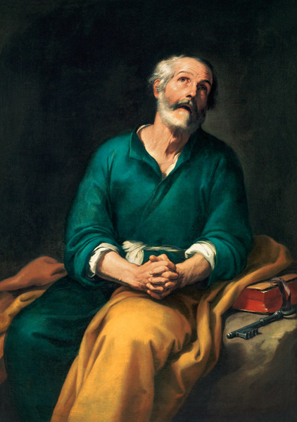 Heiliger Petrus unter Tränen von Bartolomé Esteban Perez Murillo