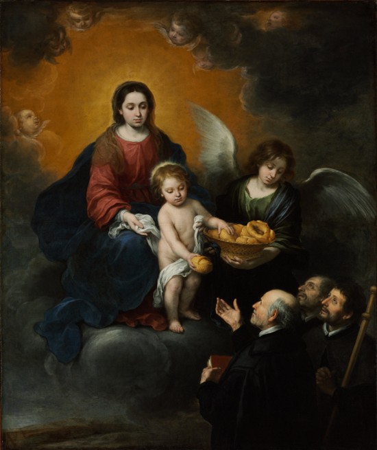 Das Christuskind verteilt Brot an die Pilger von Bartolomé Esteban Perez Murillo