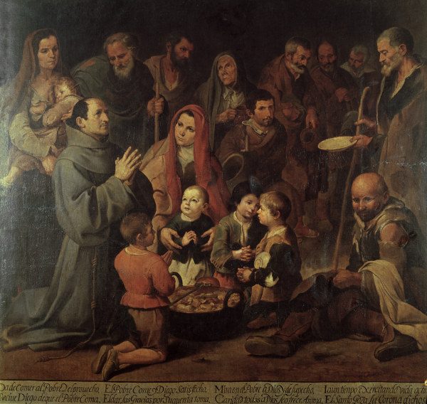 Murillo / St. Diego of Alcala, feeding von Bartolomé Esteban Perez Murillo
