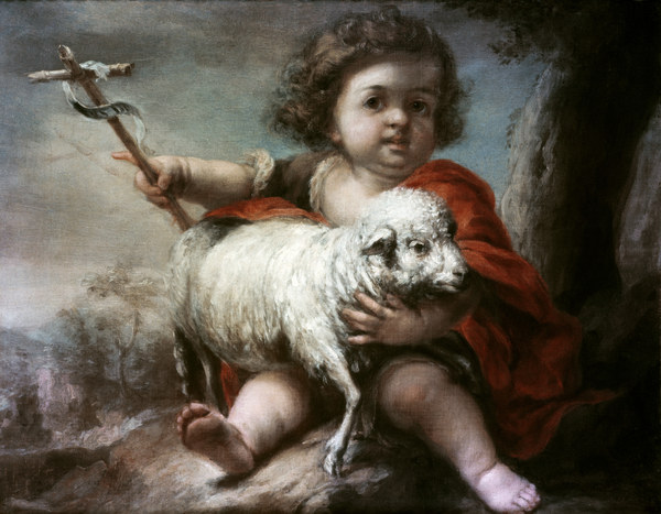 Murillo, Johannes der Täufer als Kind von Bartolomé Esteban Perez Murillo