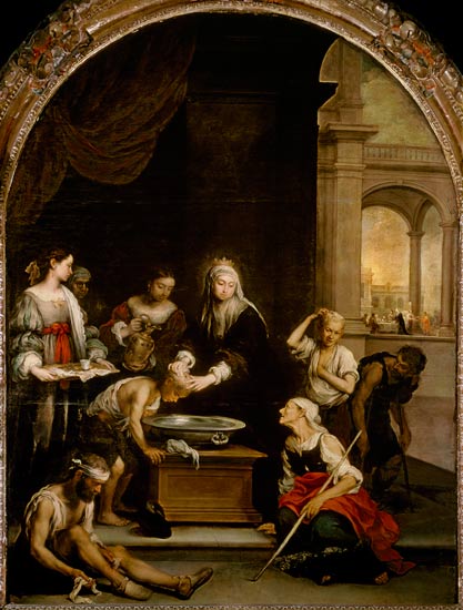 St. Elizabeth of Hungary tending the sick and leprous von Bartolomé Esteban Perez Murillo
