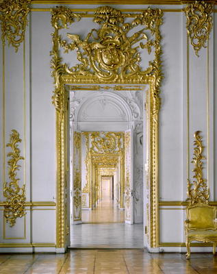 The Golden Suite, an enfilade of carved and gilded portals in the Catherine Palace (photo) von Bartolomeo Franceso Rastrelli