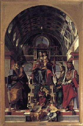 Maria mit Kind und die Heiligen Andreas, Monika, Ursula und Sigismund 1499