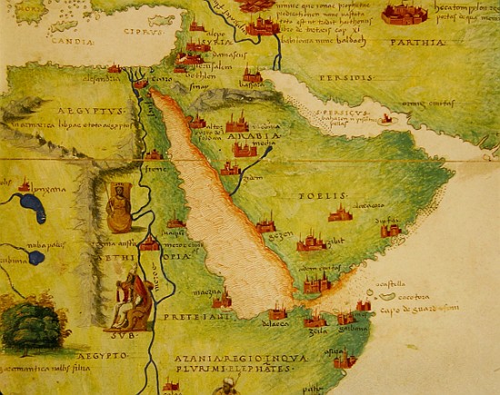 Ethiopia, the Red Sea and Saudi Arabia, from an Atlas of the World in 33 Maps, Venice, 1st September von Battista Agnese