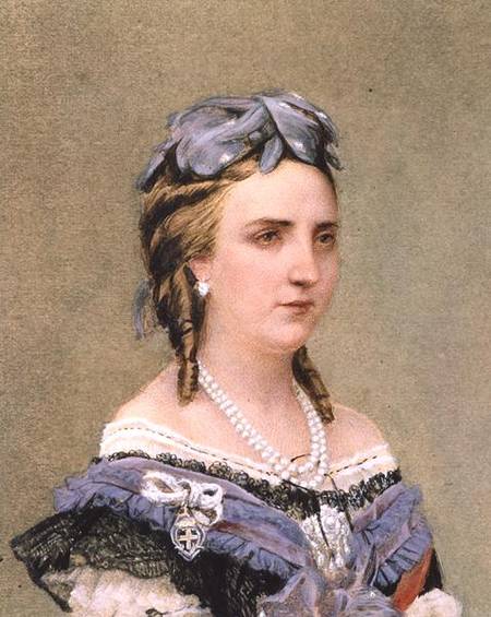 Portrait of Charlotte of Saxe-Cobourg-Gotha (1840-1927) Princess of Belgium and Empress of Mexico  ( von Belgian School