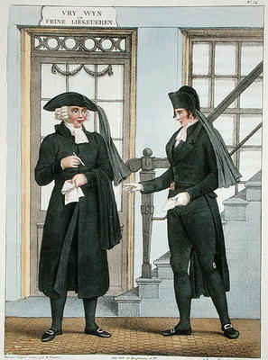 Funeral officials of Amsterdam, illustration from 'Collections des Costumes des Provinces Septentrio von Bendrik Greeven