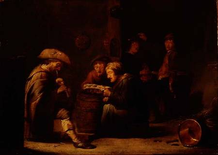 Tavern interior with two singers and a bagpiper (panel) von Benjamin Gerritsz Cuyp
