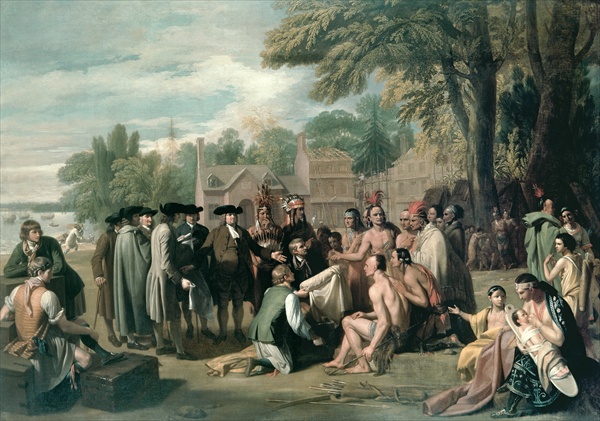 William Penn´s Vertrag mit den Indianern im November 1683 von Benjamin West