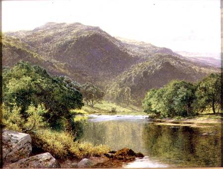 A River in North Wales von Benjamin Williams Leader