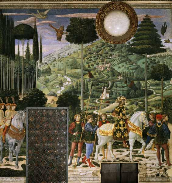 The Journey of the Magi to Bethlehem, the back wall of the chapel 1460