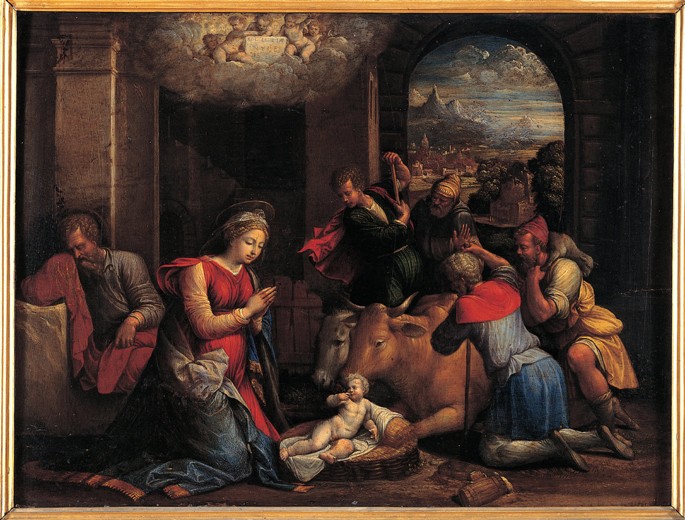 Die Anbetung des Christuskindes von Benvenuto Tisi da Garofalo