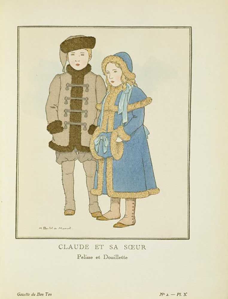 Claude et sa soeur / Pelisse et Douilette von Bernard Boutet de Monvel