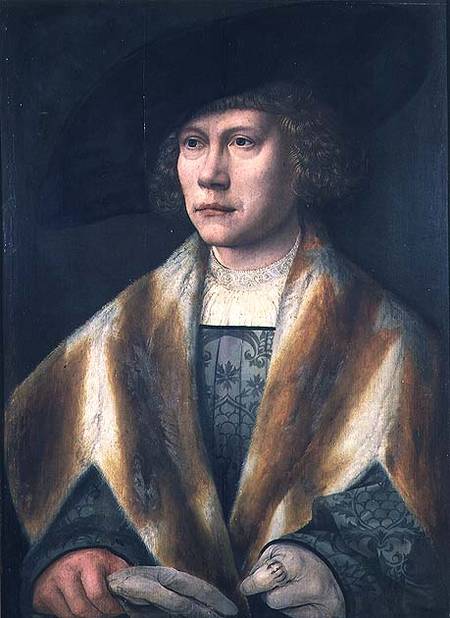 Portrait of a young man, possibly a self portrait von Bernard van Orley