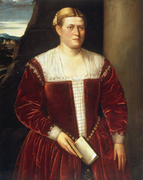 B.Licinio, Bildnis einer Dame mit Buch von Bernardino Licinio