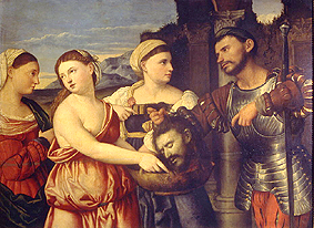 Salomé mit dem Haupt des Täufers. von Bernardino Licinio