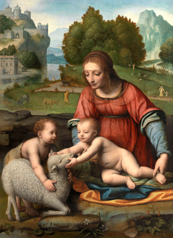 Madonna und Kind mit dem Johannesknaben von Bernardino Luini