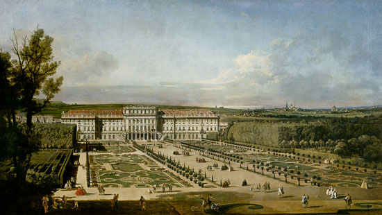 Das kaiserliche Lustschloß Schönbrunn, Gartenseite von Bernardo Bellotto
