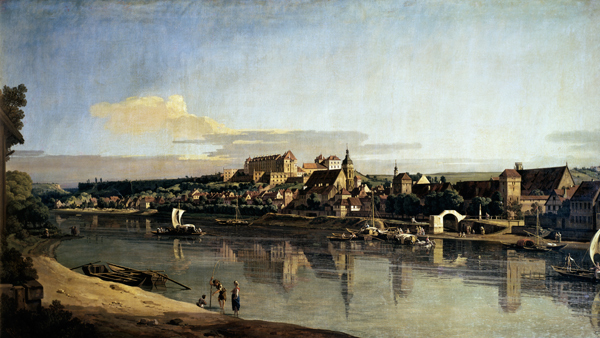 View of Pirna from the right bank of the Elbe von Bernardo Bellotto