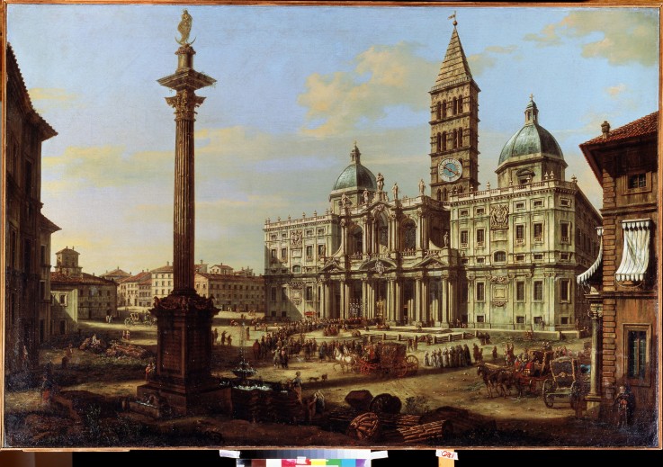 Der Platz und die Kirche von Santa Maria Maggiore in Rom von Bernardo Bellotto