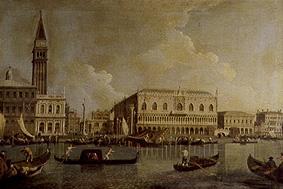 Dogenpalast und Piazzetta di San Marco vom Canale Grande aus. von Bernardo Bellotto