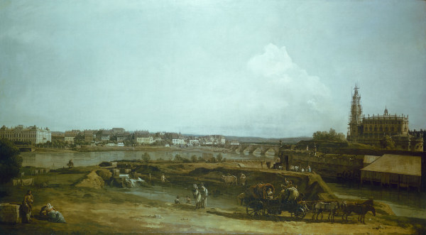 Dresden vom linken Elbufer von Bernardo Bellotto