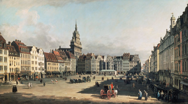 Der alte Marktplatz in Dresden von Bernardo Bellotto