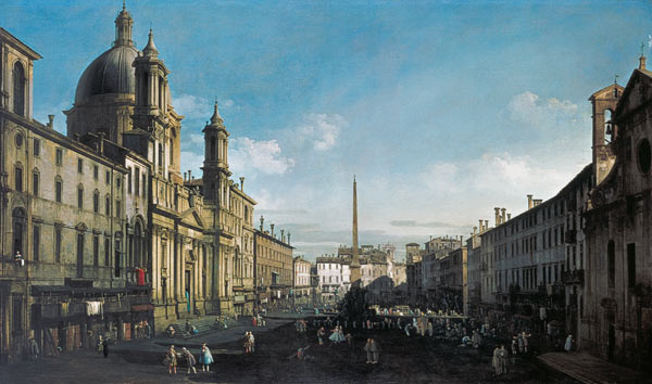 Die Piazza Navona in Rom. von Bernardo Bellotto