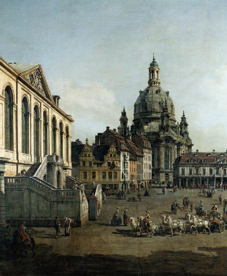Der Neumarkt in Dresden vom Jüdenhofe aus (Ausschnitt) 1749
