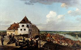 Die  Festung Sonnenstein und Pirna vom Hohen Berg 1754-56