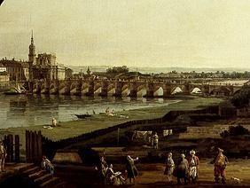 Dresden vom rechten Elbufer oberhalb der Augustusbrücke (Ausschnitt) 1747
