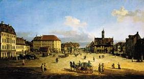 Der Marktplatz in der Neustadt von Dresden um 1747/17