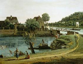 Die Schifftor-Vorstadt in Pirna. (Ausschnitt) Zwischen 1753/1755