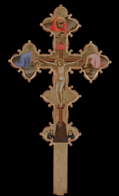 Tragbares doppelseitiges Kreuz (Rückseite) von Bernardo Daddi