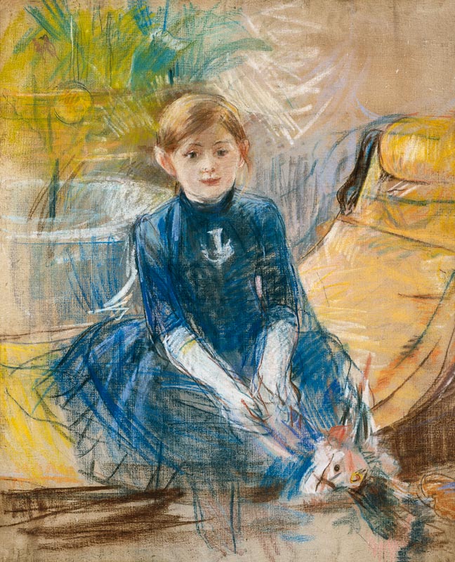 Little Girl with a Blue Jersey von Berthe Morisot