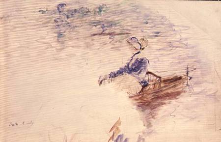 Sketch of a Young Woman in a Boat von Berthe Morisot
