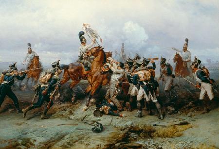 Heldentat des russischen Reiterregiments in der Schlacht bei Austerlitz 1805
