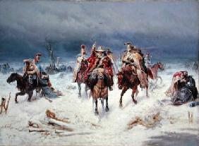 French Forces Crossing the River Berezina in November 1812 1891