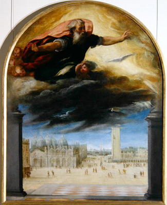 The Eternal Father and Saint Mark's Square, c.1543 (oil on canvas) von Bonifacio  Veronese