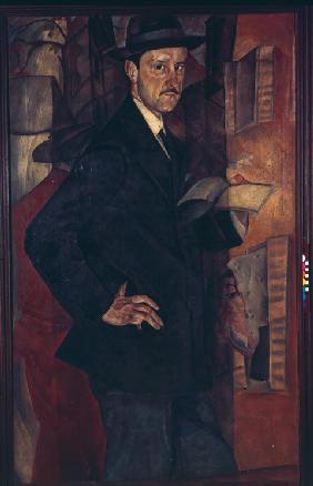 Porträt des Malers Mstislaw Dobuschinski (1875-1957) 1917