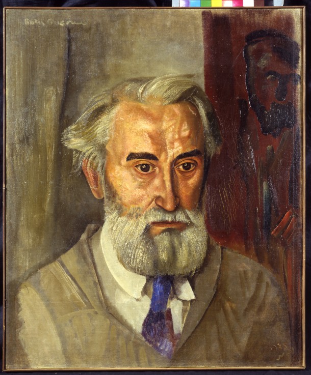 Porträt von Bildhauer Sergei Konenkow (1874-1971) von Boris Dimitrijew. Grigorjew