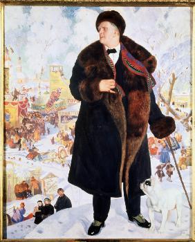 Porträt des Sängers Fjodor I. Schaljapin (1873-1938) 1921
