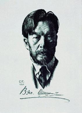 Porträt des Schriftstellers Wjatscheslaw Schischkow (1873-1945) 1926