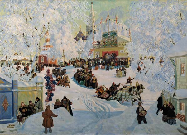 Faschingstreiben im Schnee von Boris Mikhailovich Kustodiev
