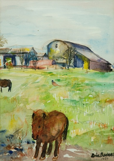 Pony in the Farm Meadow, East Green von Brenda Brin  Booker