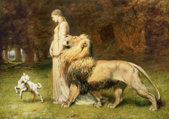 Una and the Lion, from Spenser's Faerie Queene von Briton Riviere