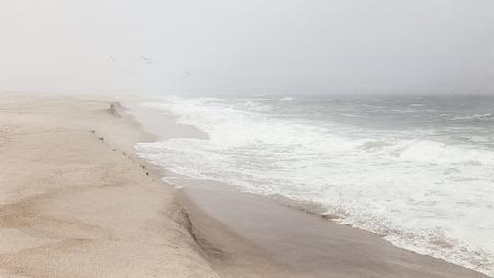 Nebel über dem Strand von São Jacinto