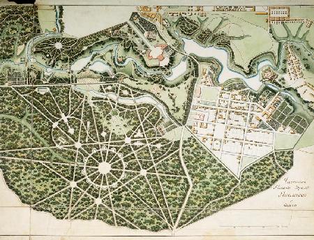 Pawlowsk, Schloßpark,Karte 1803