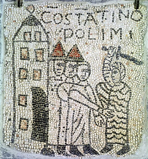 Pavement of St. John the Evangelist, detail of the Siege of Constantinople in June 1204 von Byzantine